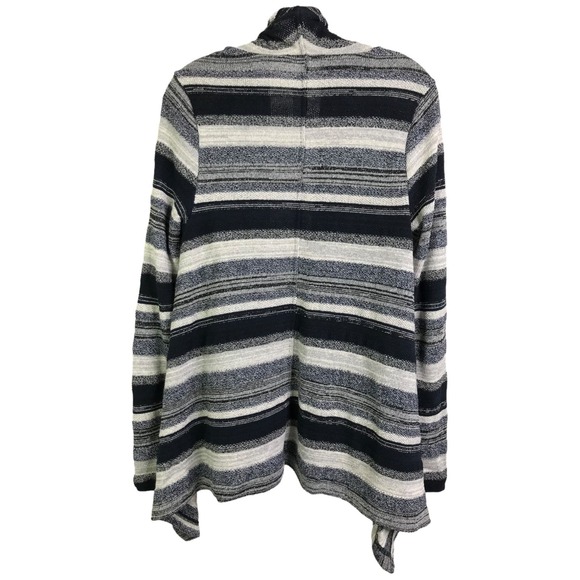 Three Dots Women's Cardigan Sweater Blue Striped Boho Open Front Cotton Sz S - Picture 3 of 10